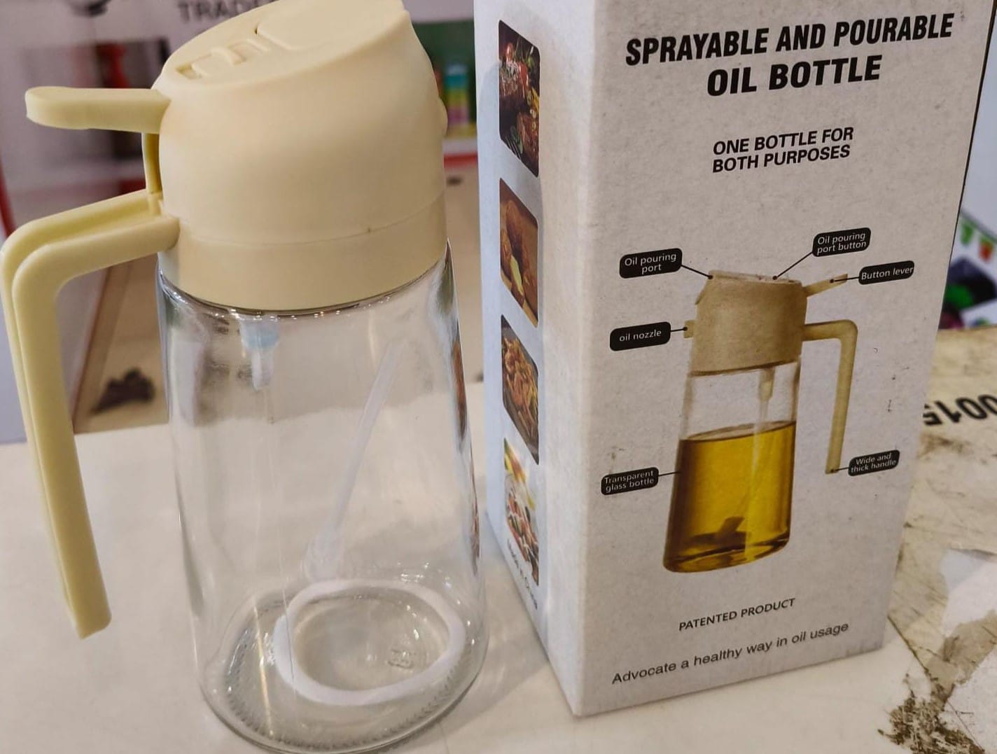 2-In-1 Oil Sprayer Bottle For Kitchen - Kitchen Accessory Designed For Cooking Oil Dispensing And Food Preparation Routine thumbnail 3