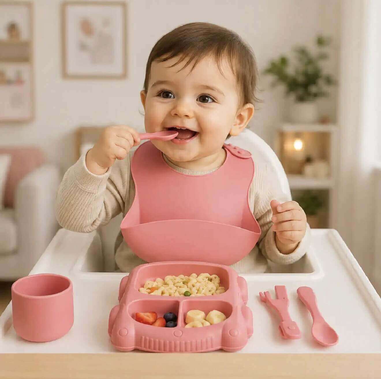 7 in 1 Silicone Feeding Set With Silicone Spoon Feeder Free🎉🥳 thumbnail 2