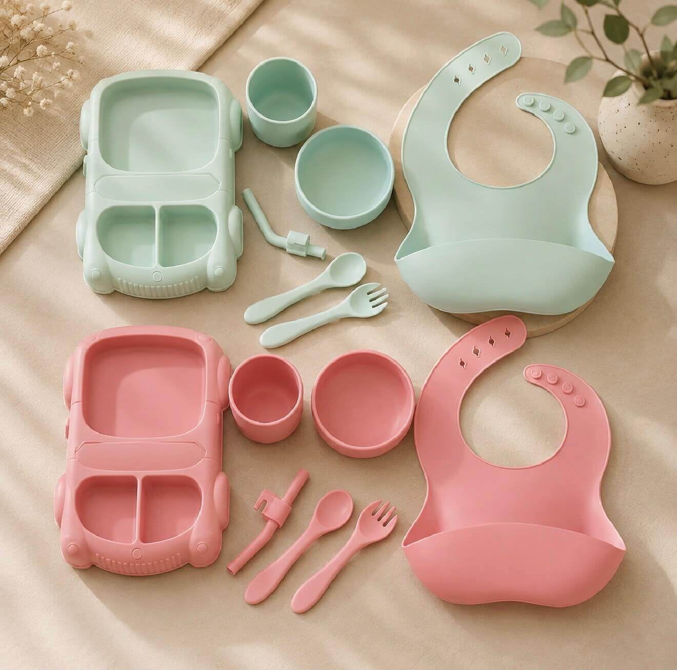 7 in 1 Silicone Feeding Set With Silicone Spoon Feeder Free🎉🥳