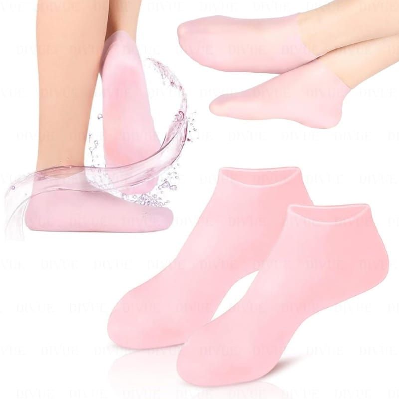 Silicone Moisturizing Heel Socks – Reusable Cracked Heel Care Socks thumbnail 2