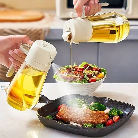 2-In-1 Oil Sprayer Bottle For Kitchen - Kitchen Accessory Designed For Cooking Oil Dispensing And Food Preparation Routine thumbnail 1