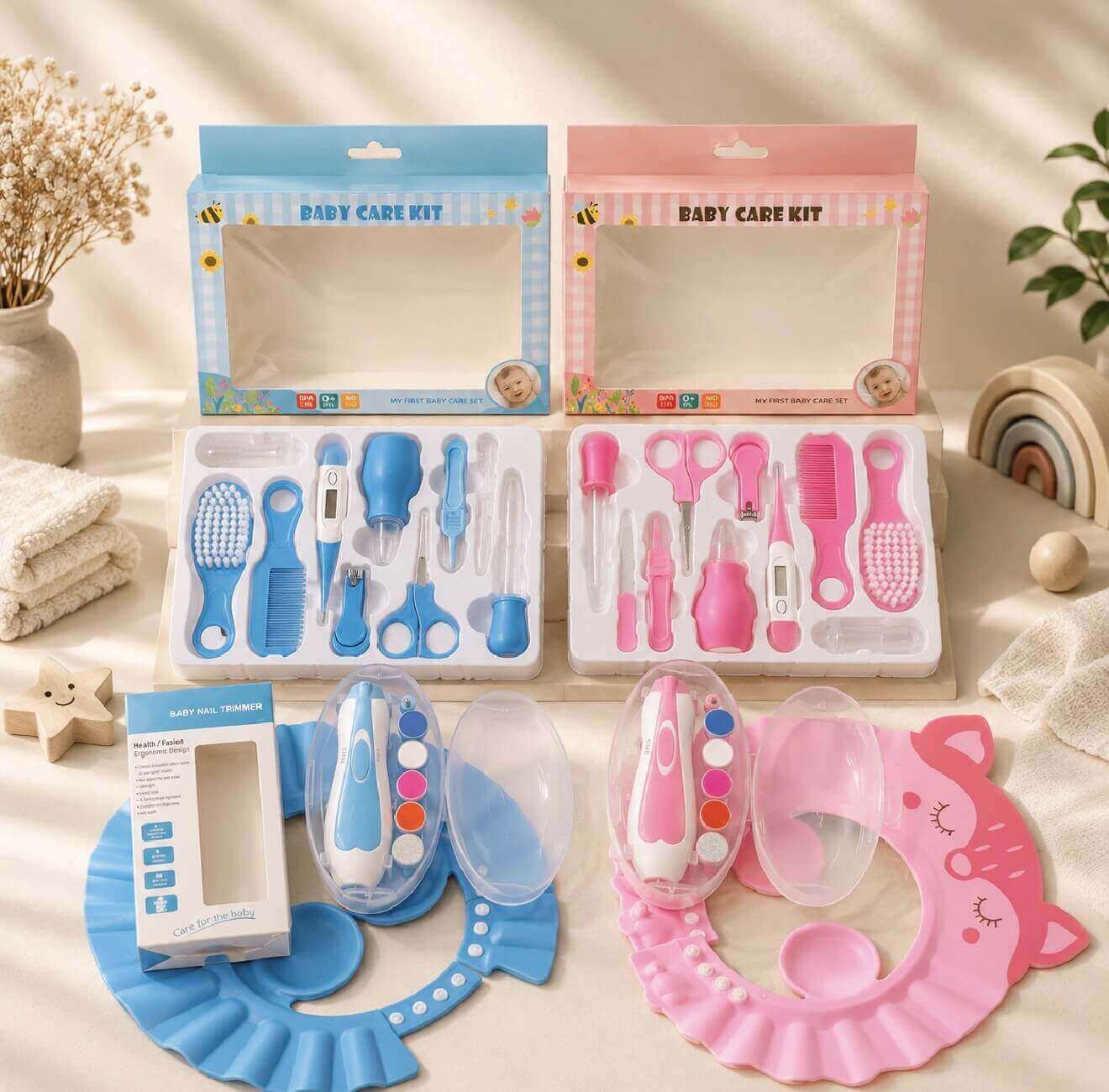 All-in-One Ultimate Baby Care & Grooming Kit with Electric Nail Trimmer & Shampoo Shower Cap πΆβ¨