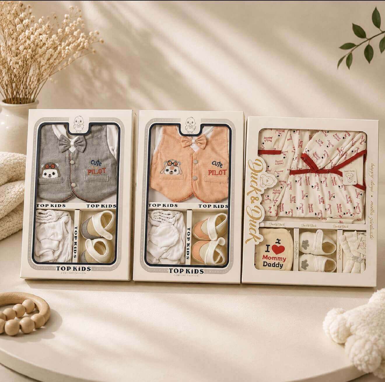 Newborn Baby Gift Set Bundle Assorted Designs - Premium Cotton Clothing & Booties Box👶