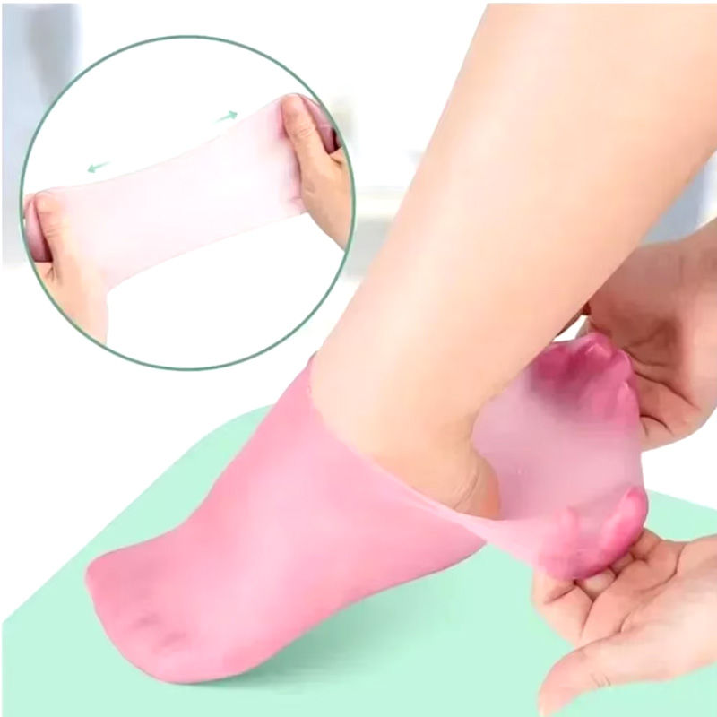Silicone Moisturizing Heel Socks – Reusable Cracked Heel Care Socks